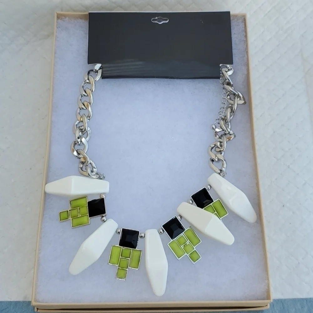 NEW CURB CHAIN COLORBLOCK NECKLACE SUMMER‎
